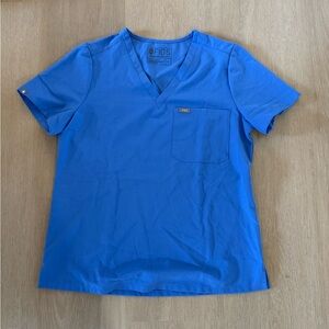 Figs Catarina Scrub Top in Cecil Blue